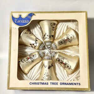Mercury Glass Bell Ornaments Lanissa West Germany In Original Box